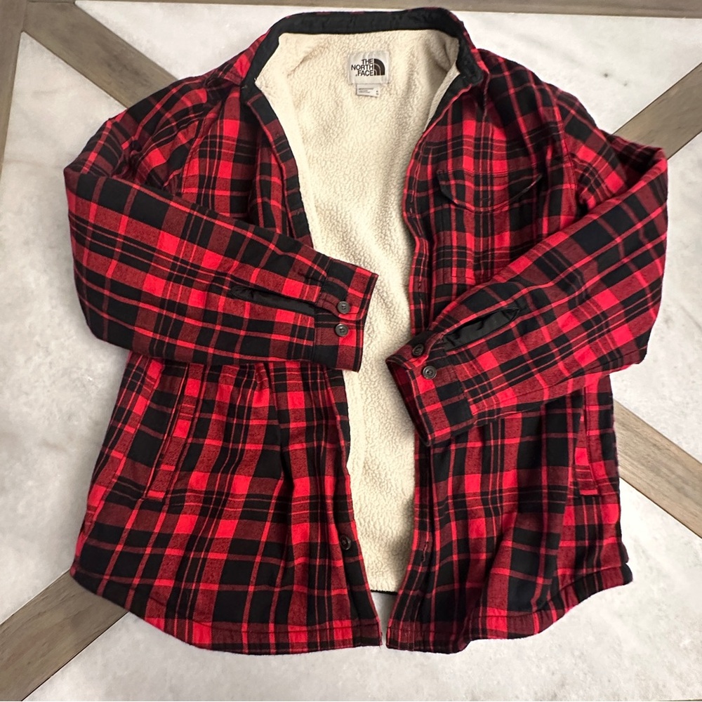 The North Face Red and Black Plaid Jacket